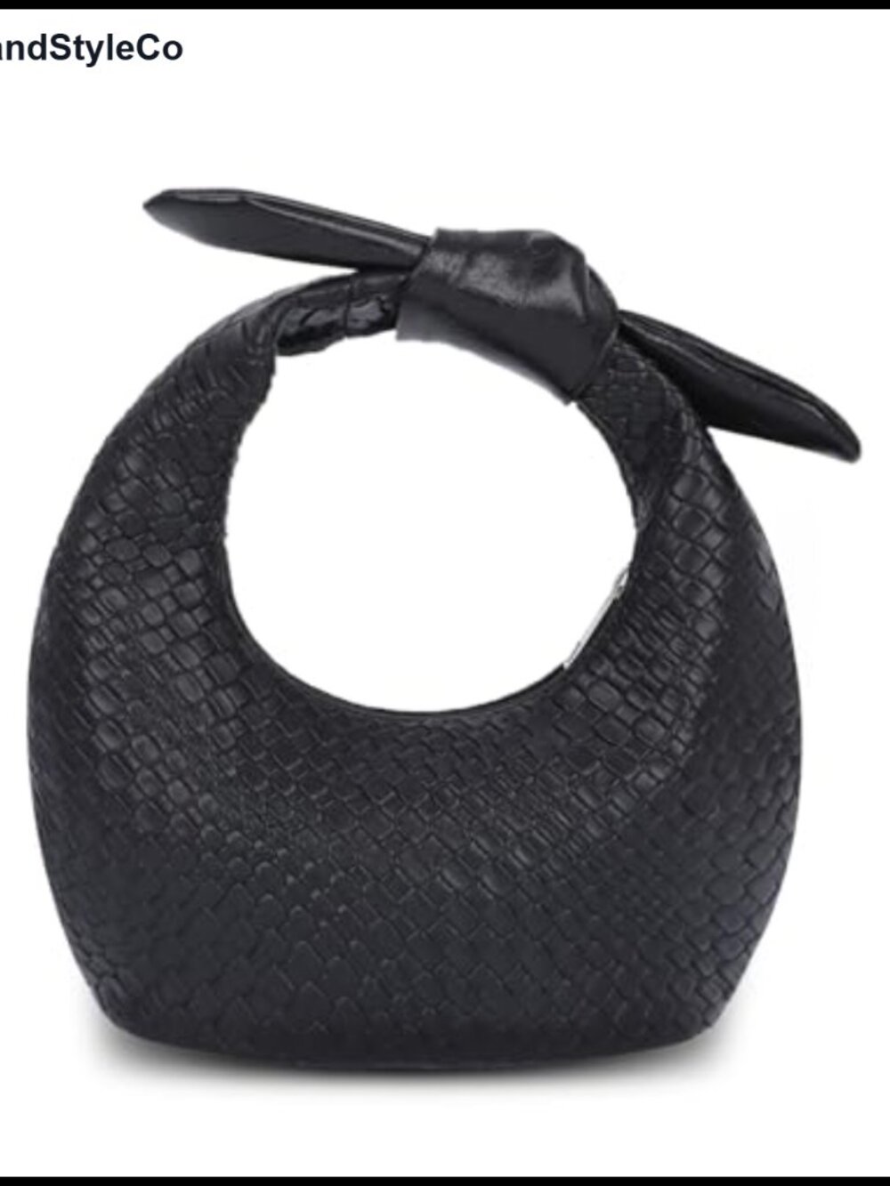Woven Knotted Clutch Vegan Leather Hobo Bag Evening Handbag